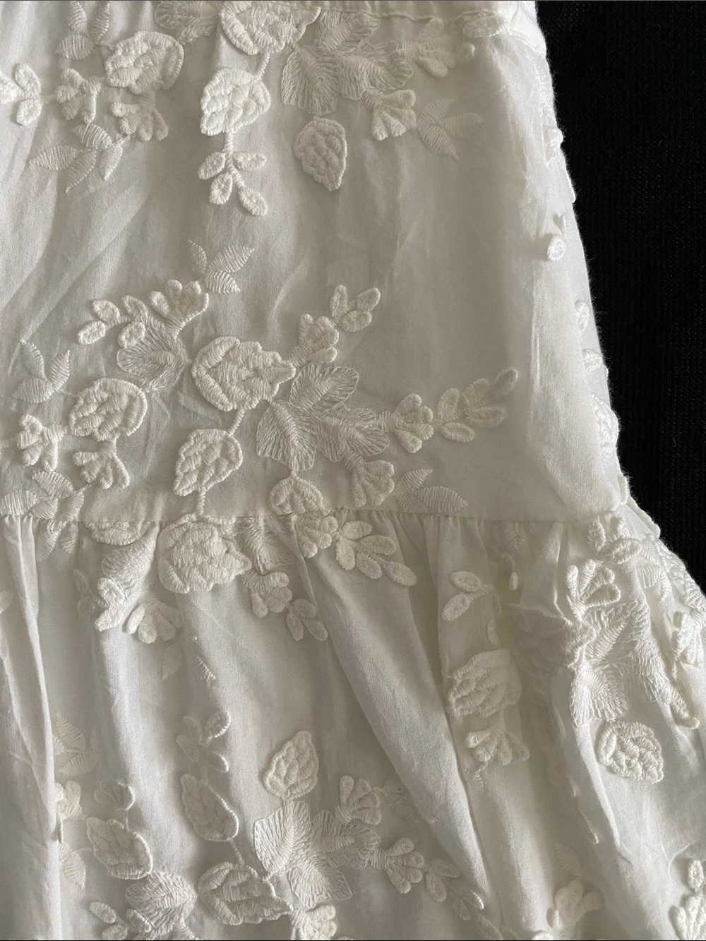 & Other Stories Paris Atelier White Embroidered Tie Front Mini Floral Appliqué 4 - Picture 13 of 16